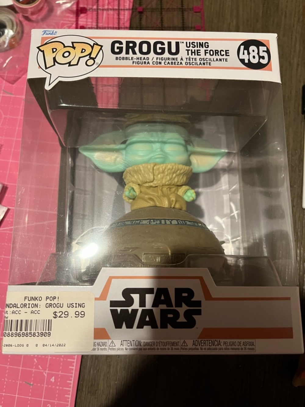 Funko Pop! Star Wars Grogu Using The Force Green & Brown